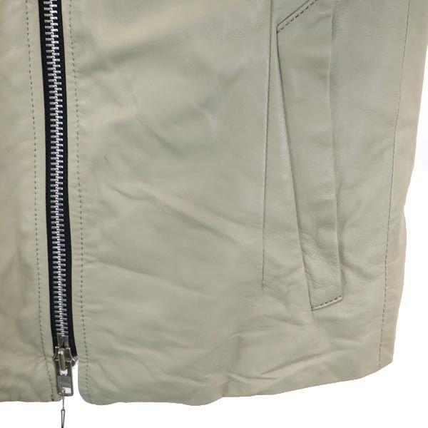 EKAM Sheepskin Leather Jacket L Light Gray Sheep Leather Women Used