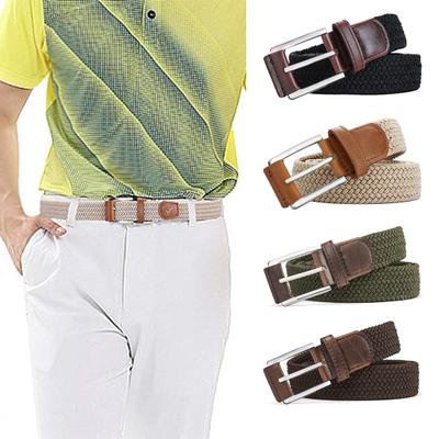 Men Casual Belt Canvas Woven Braided Web Belt Stretch Waist Casual Outdoor Work Belt Trousers Jeans Accessories