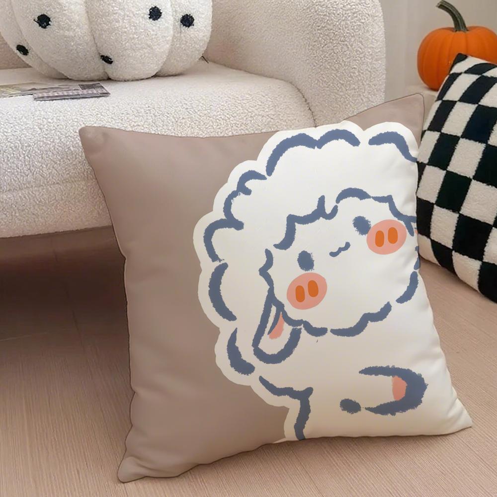 Cute Surprise Animals In The Twelve Zodiac Signs Cushion Cover Throw Pillow Cover Hidden Button Durable Polyester Chair Cushion