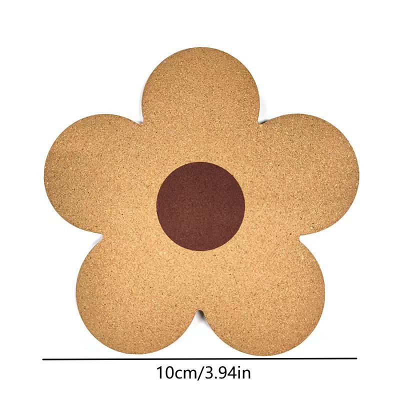 Floral Cork Coaster - Reusable Office Insulated Coaster With Cork Flower Design, Suitable For Coffee, Tea Cups, Etc