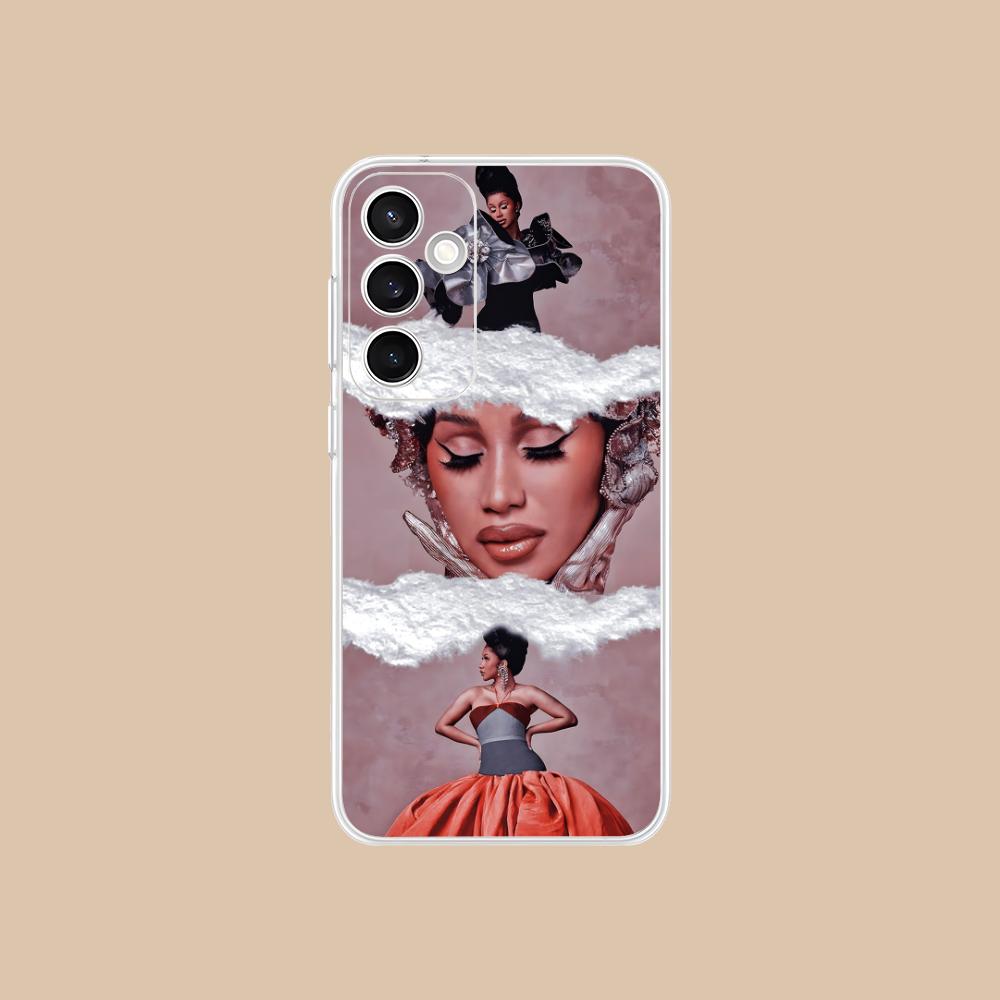 Cardi B Clear Mobile Phone Case for Samsung Galaxy S25 S24 S23 S22 S21Plus FE Ultra Colorful Cover