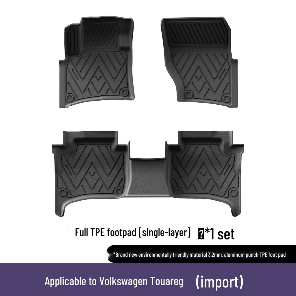 Eco-Friendly and Waterproof TPE Floor Mats for Volkswagen Touareg 2011-2025 Models - Non-Slip Car Floor Protection.