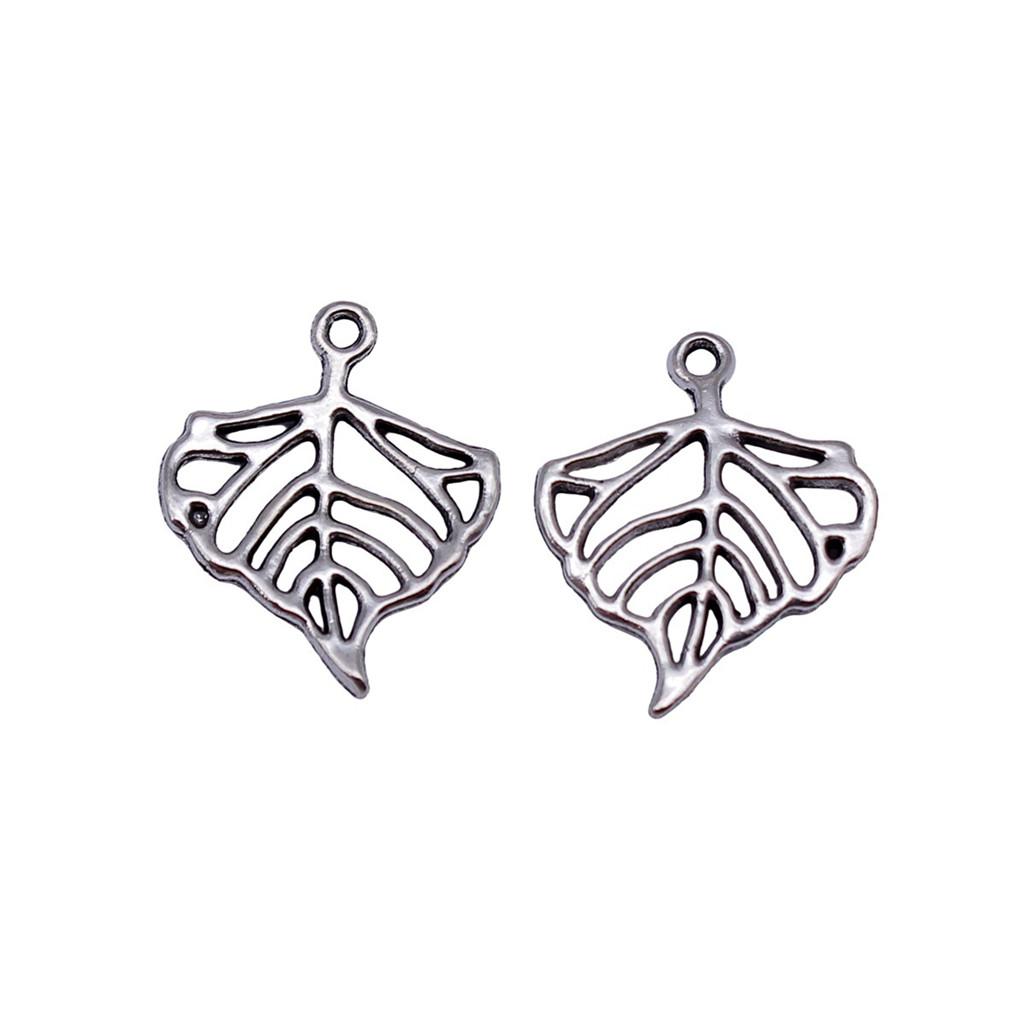 Filigree Leaf Charms Antique Alloy Pendants For Nature Inspired Jewelry