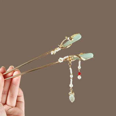 Pearl Water Drop Tassel Hairpin – Elegant Hanfu Hair Ornament for Women