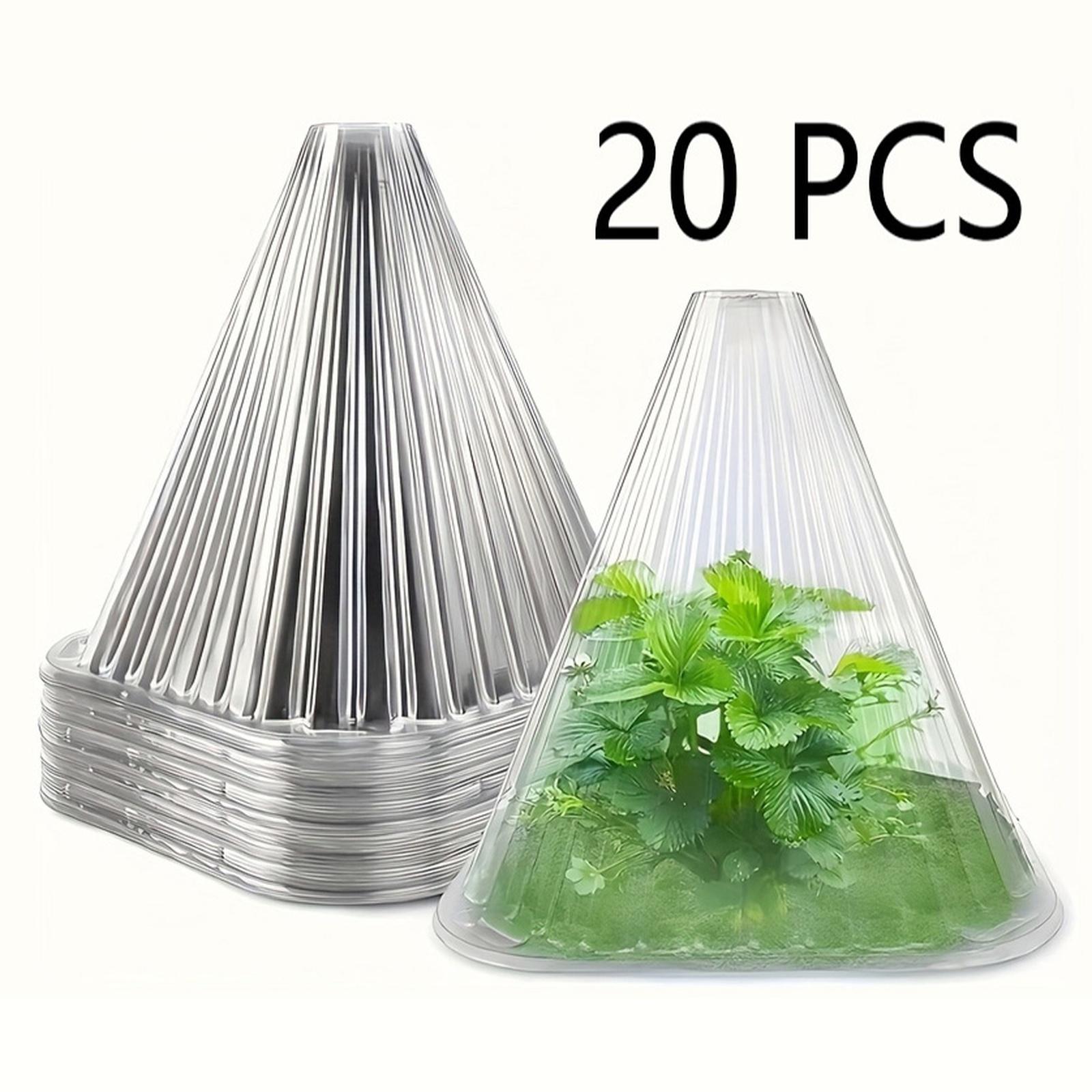 

Набор из 20 шт. прозрачных пластиковых укрытий для растений - Многоразовые теплички от заморозков One Size белый