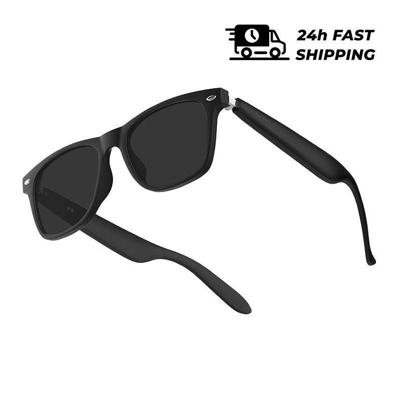 Lunettes Traducteur Intelligentes Écouteurs Bluetooth Sans Fil Lunettes de Soleil Anti-Lumière Bleue Casque Audio Hi-Fi pour Musique Voyage