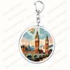Amo Londra Regno Unito Portachiavi Accessori Borsa UK Inghilterra Britannico Big Ben Portachiavi Gioielli Fan Amici Regali