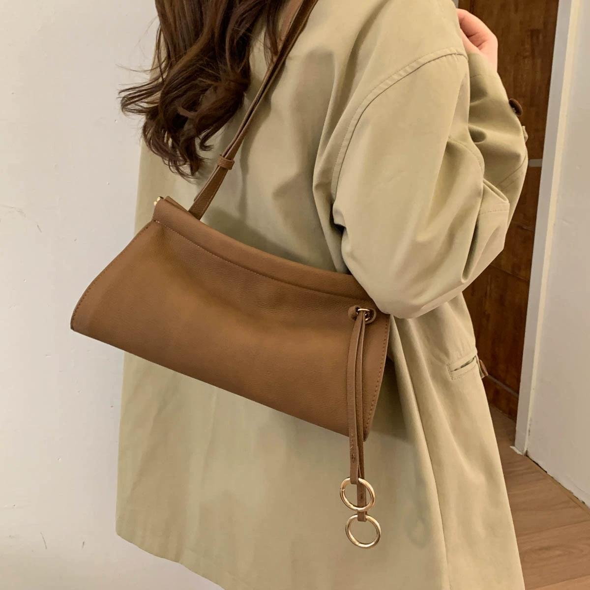 

Light Luxury Fashion PU Leather Women s Bag Simple Casual Versatile Portable Single Shoulder Bag Trendy 30X22X10cm