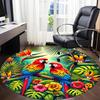 1PC Parrot Office Round Area Rug, Mat Suitable For Office, Under Office Chairs Bedroom Living Room Home Decor, Room Deco