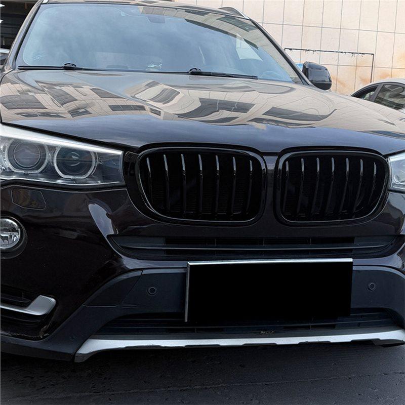Durable-Car Front Kidney Grill Air Intake Grille Front Hood Grill Single Line Grille For BMW X3 F25 X4 F26 LCI 2014-2017