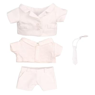 Niannyyhouse 15cm Βελούδινο Ρούχα Κοστούμι Σακάκι Λευκό Πουκάμισο Γραβάτα Παντελόνι Βαμβακερή Κούκλα Ρούχα (λευκό)
