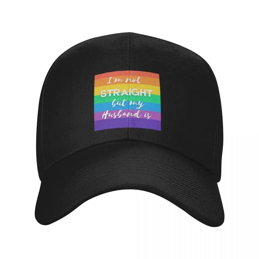 Im Not Straight But My Husband Is Baseball Cap Custom Cap Ball Cap Luxury Man Hat GirlS Hats Mens