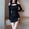 Women Mini Dress Lace Up Bandage Autumn Slim Long Sleeve Short Dresses Hot Sexy Hollow Out Elegant Vestidos Clothes