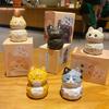 Resin Cat Anime Figure Q Version Desktop Doll Kawaii Cat Model Figurines Decoration