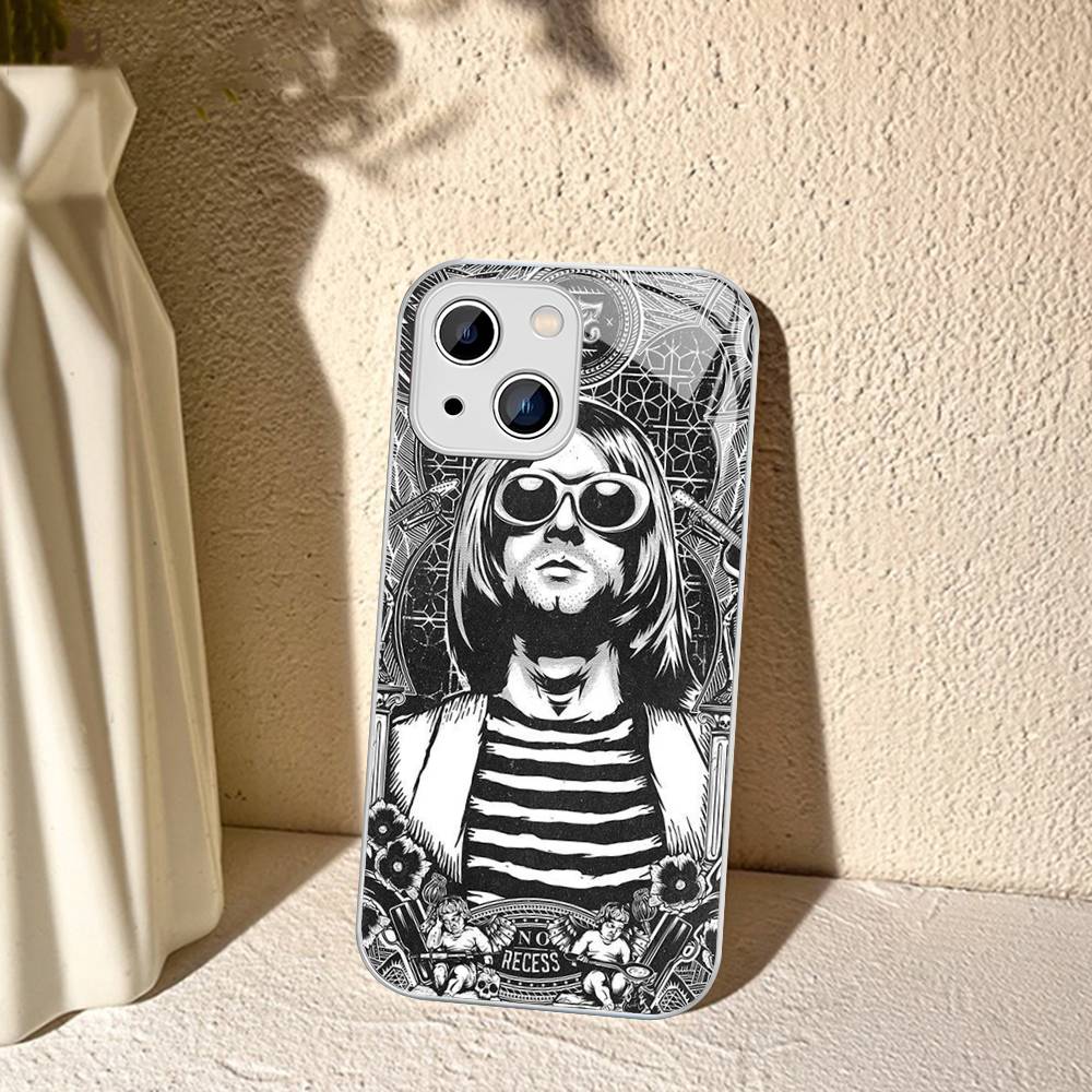 N-Nirvanaes Rock Band Phone Case Tempered Glass For iphone 14 13 12 11 Pro Mini XS MAX 14Plus X XS XR Fundas