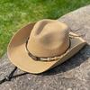 Bull Head Jazz Straw Hat Women's Summer Outdoor Sun Protection Visor Beach Hat Tibetan Hat Western Cowboy Hat Men's