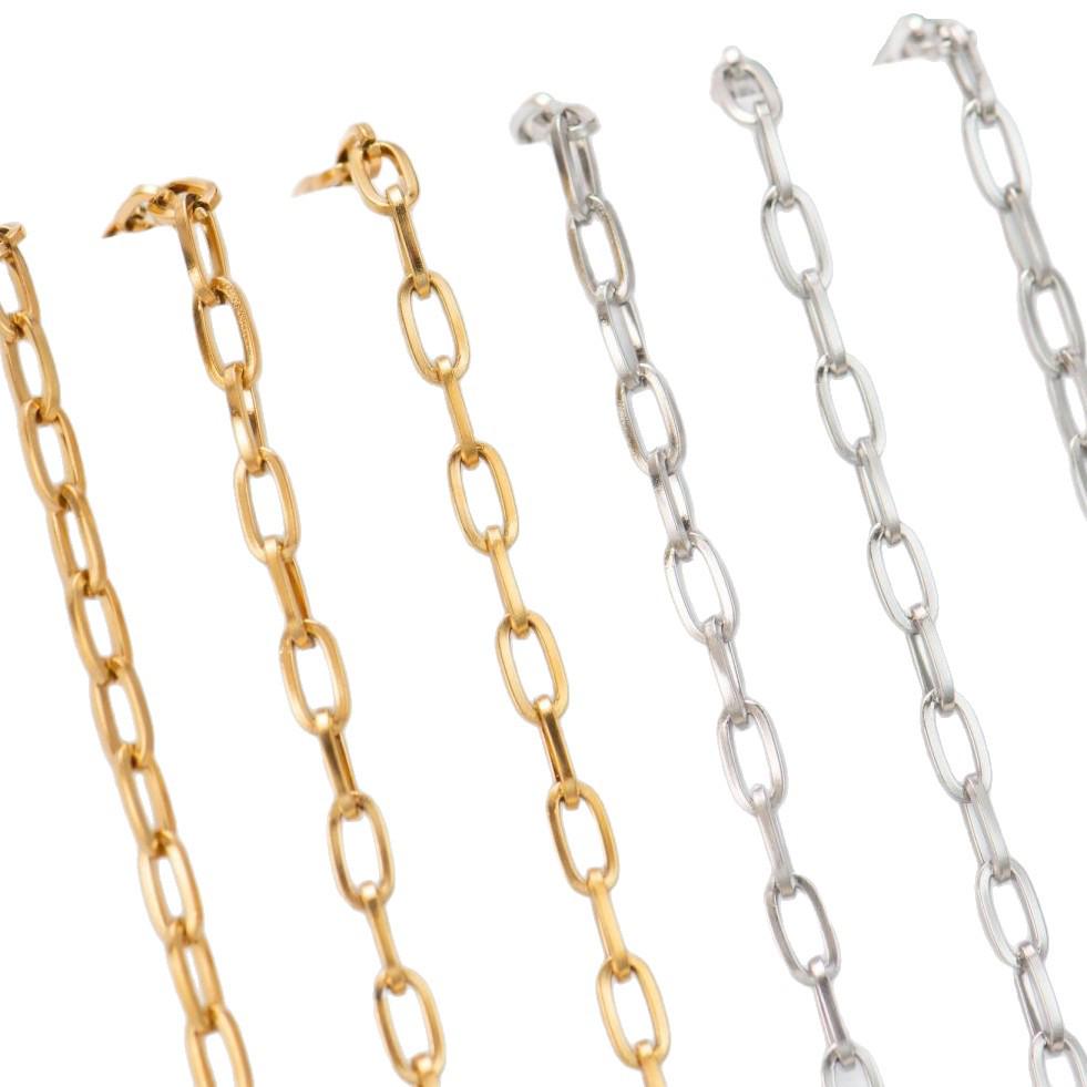 Non-fading Stainless Steel Cross & Oval Chain DIY Accessories
