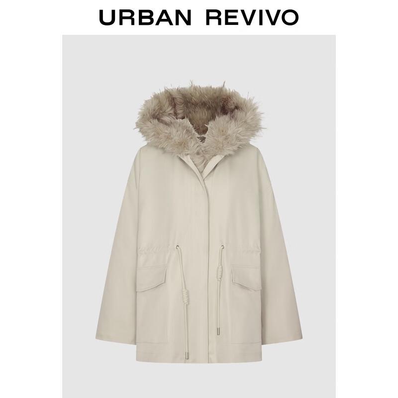 

Women s Casual Workwear Plush Hooded Padded Jacket L