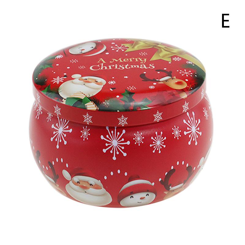 Miniaturowa, okrągła, świąteczna puszka na cukierki, puszka na cukierki, do dawania prezentów, słoiki na świece zapachowe na Boże Narodzenie