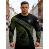 Herren Langarm-T-Shirt mit 3D-Streifendruck, bequem, atmungsaktiv und vielseitiges Herren-Oberteil