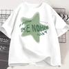 "Star" Print T Shirt  Crew Neck Comfortable Short Sleeve Tshirt Summer Cute Pullover Girls Boy T-Shirt  Women Clothing Tops
