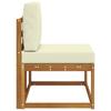 Outdoor End Sofa Natural 91 X 63 X 73 Cm Solid Acacia Wood