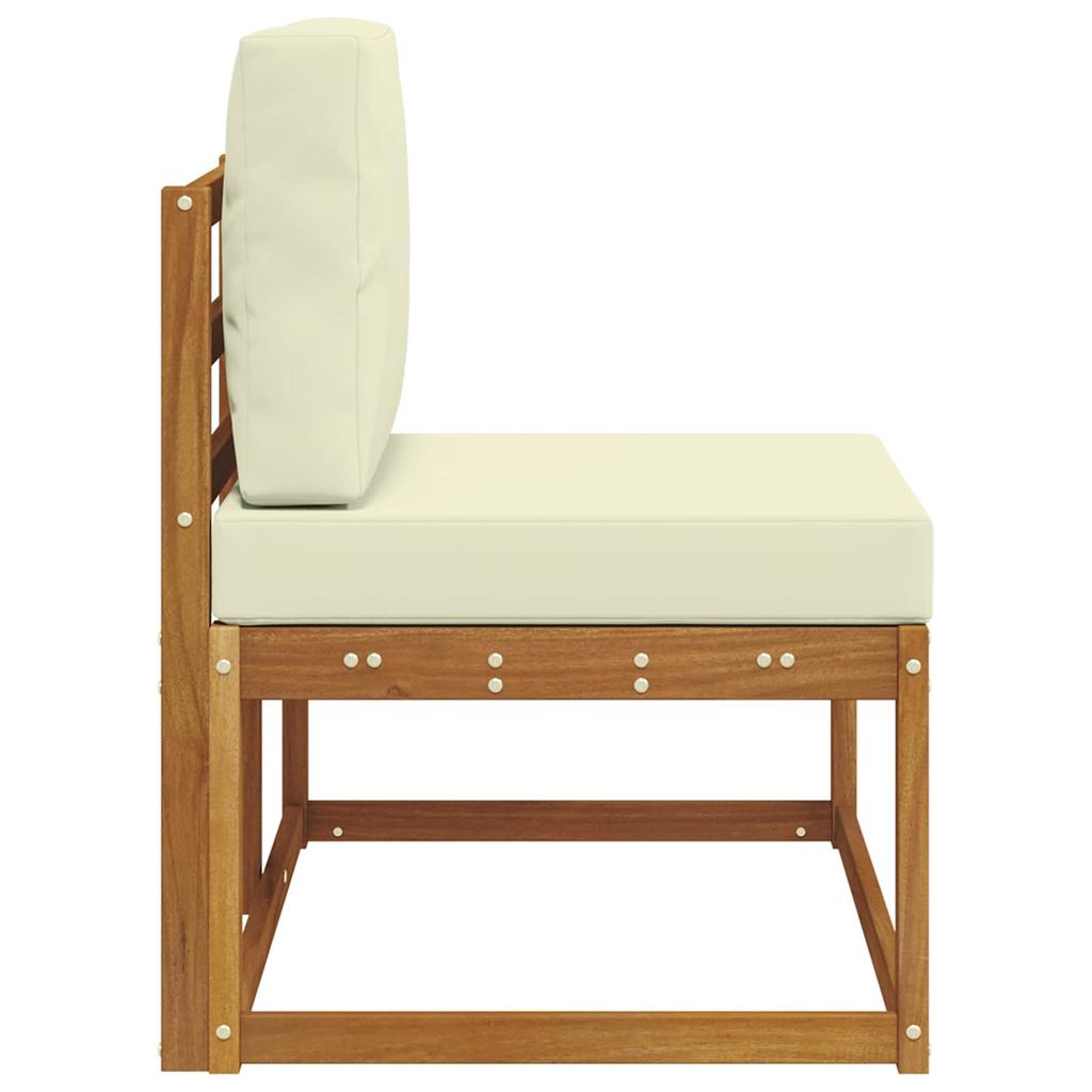 Outdoor End Sofa Natural 91 X 63 X 73 Cm Solid Acacia Wood