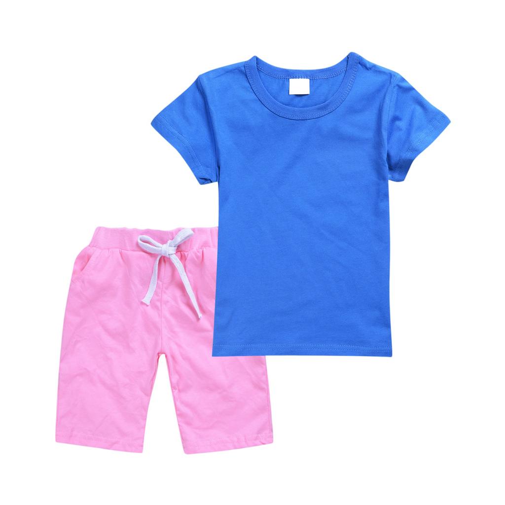 Girls' 2,Piece Set , Color Tee & Shorts Outfit