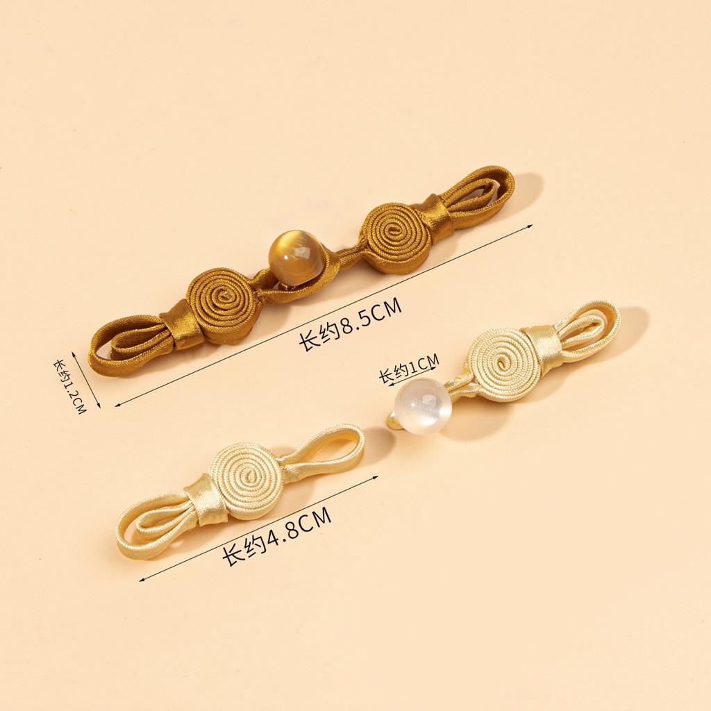 5pcs Chinese Qipao Frog Closures Jade Bead Snail Coil Buttons Handwoven Vintage Hanfu Accessories Traditional Dress Decor