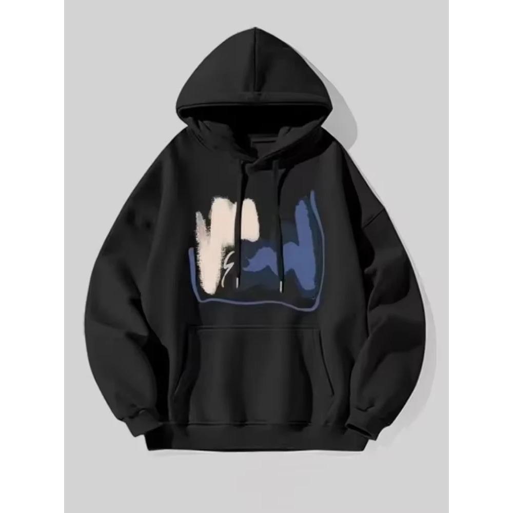 Men and Women for Spring Autumn Fashion Casual Hooded Sweatshirt Fashion Simple Loose Breathable Print Hoodie