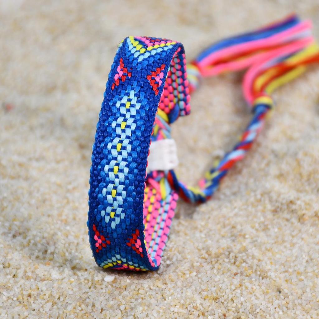 Nepalese Ethnic Woven Tassel Friendship Bracelet - Bohemian Style for Women