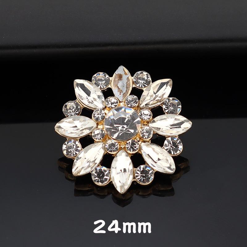 5 Stück High-End Metall Diamantenbesetzte Mantelknöpfe Kinder Pelzknöpfe Nerzknöpfe Mode Blütenblatt Strassknöpfe