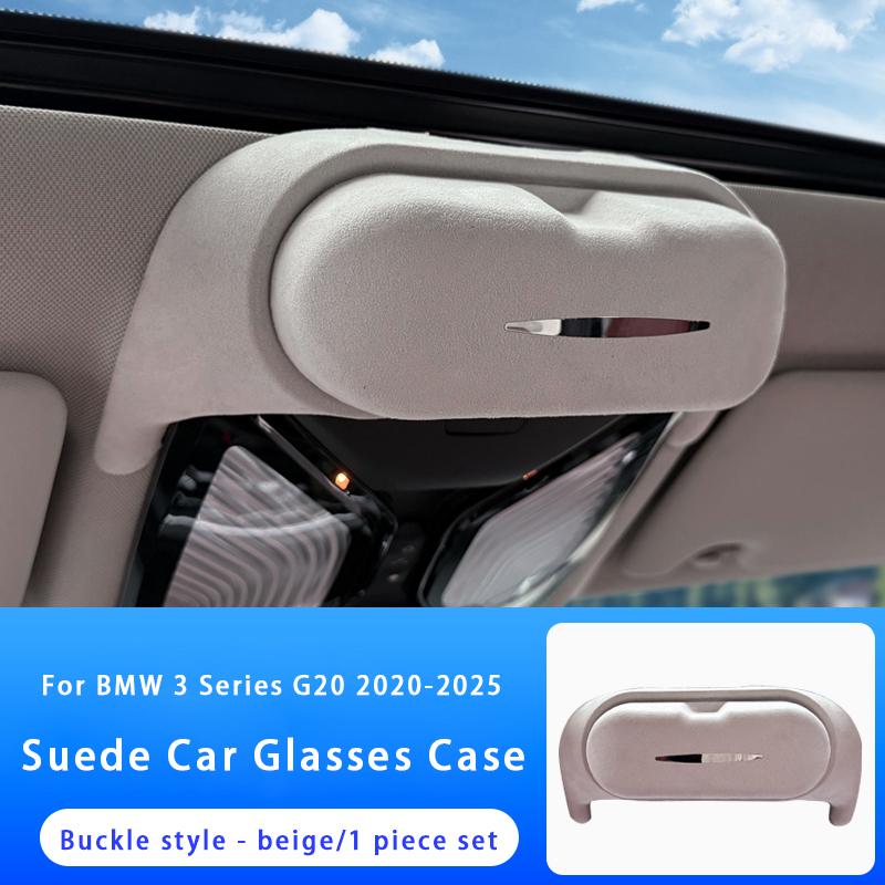 For BMW 3 5 Series X1 X3 X5 X6 X7 G20 G45 G60 G05 G06 G07 U11 Car Sunglasses Holder Suede Glasses Case Sunglasses Storage Box