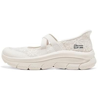 Sapatos Plataforma Mary Jane Femininos Modernos D'Lux Slip On Macios Respiráveis Branco 159286-OFWT