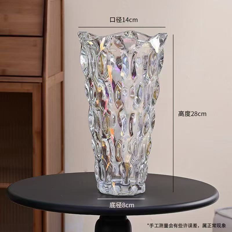 Large Size Luxury Crystal Glass Vase Creative Flower Arrangement European Sle Home Living Room Decoration Bottle