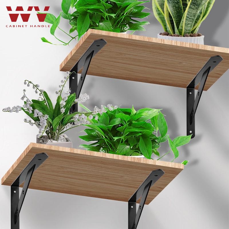 2PCS Black/White Triangle Bracket, Wall Right-Angle Angle Iron, Straight Plate Bracket, Wall-Mounted Shelf, Fixed Support Frame