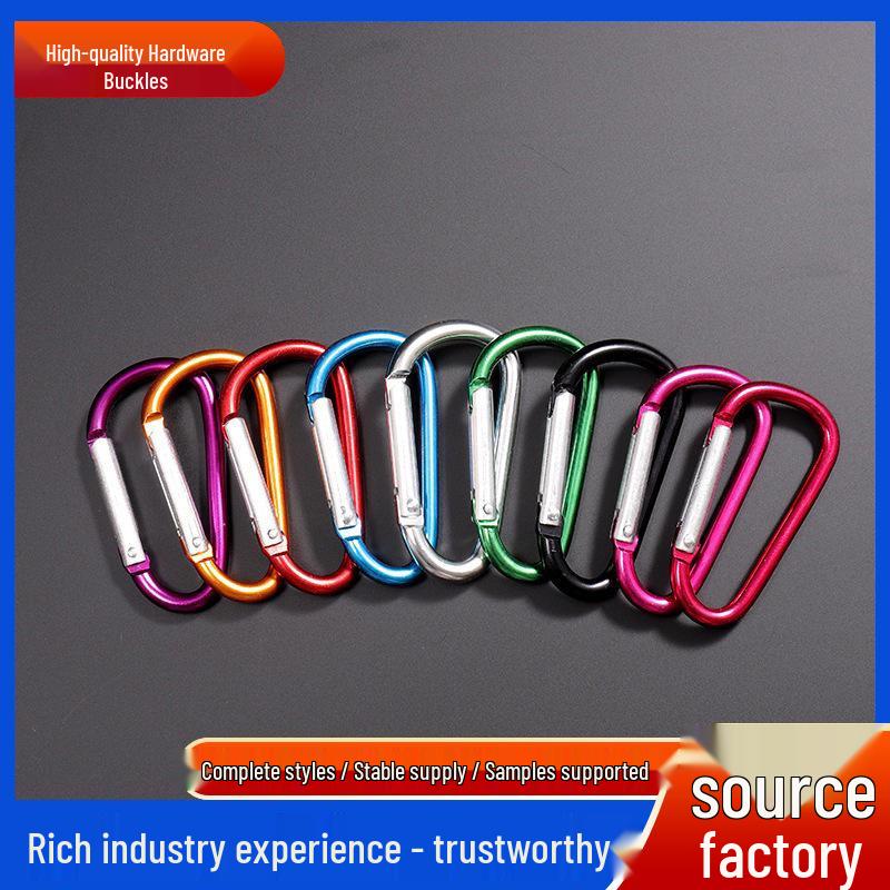 Aluminum Alloy No. 7 D-Type Carabiner for Rock Climbing, Backpack, and Water Bottle Holder.