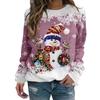 Christmas Snowman  Print Sweatshirts Women Fashion Casual Streetwear O-Neck Hoodies Y2k Pullovers Harajuku Tops Woman Clothing