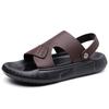 Fashion 2025 Summer New Solid Color Leather Sandals for Men Anti-slip Platform Beach Shoes Male Fashion Casual Slipper Shoes Man