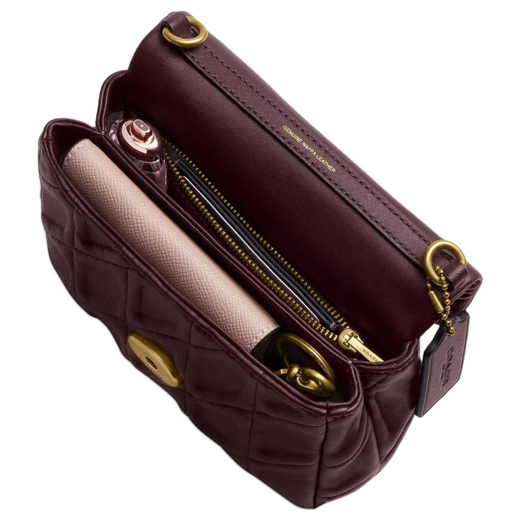 Coach Tabby 17 Logo Zip Closure Napa Leather Crossbody Shoulder Bag Small Women Bags Burgundy CW628-B4MER