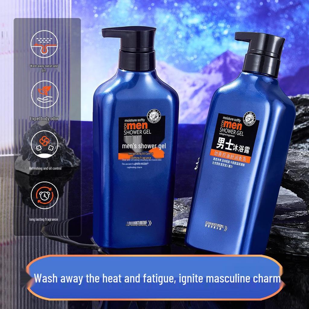 Men's Oil Control Soothing Shower Gel with Moisturizing and Long-Lasting Cologne Scent