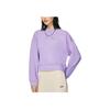 Lining Sports Trend Series Solid Color Letter Rhinestone Craft Round Neck Long Sleeve Sweatshirt Women Tops Purple AWDS634-3