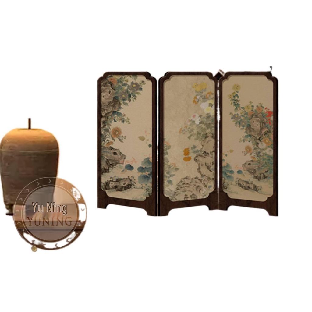 Chinese Ink Bamboo Desktop Screen: Retro Office & Tea Table Decor