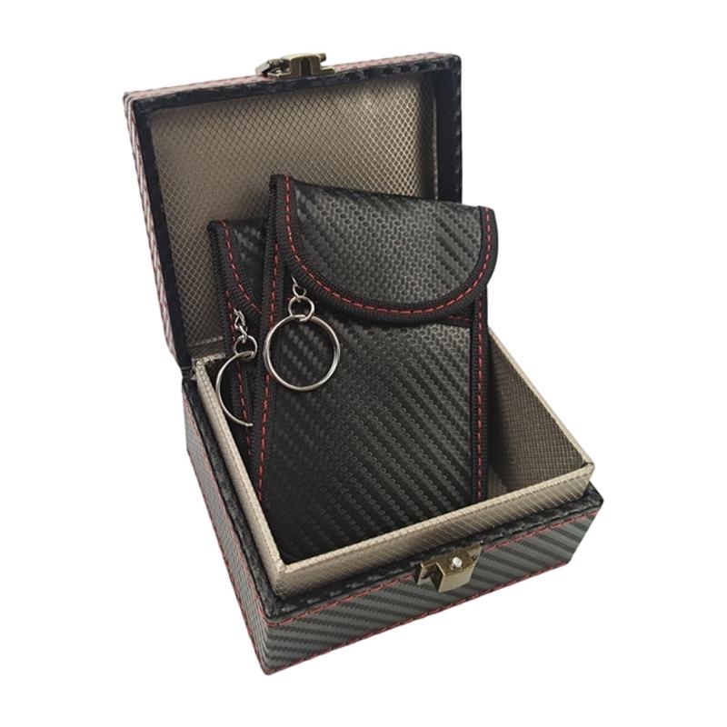 Big Size Car Key Storage Case With Security Function And Carbon Fiber Look For Multiple access