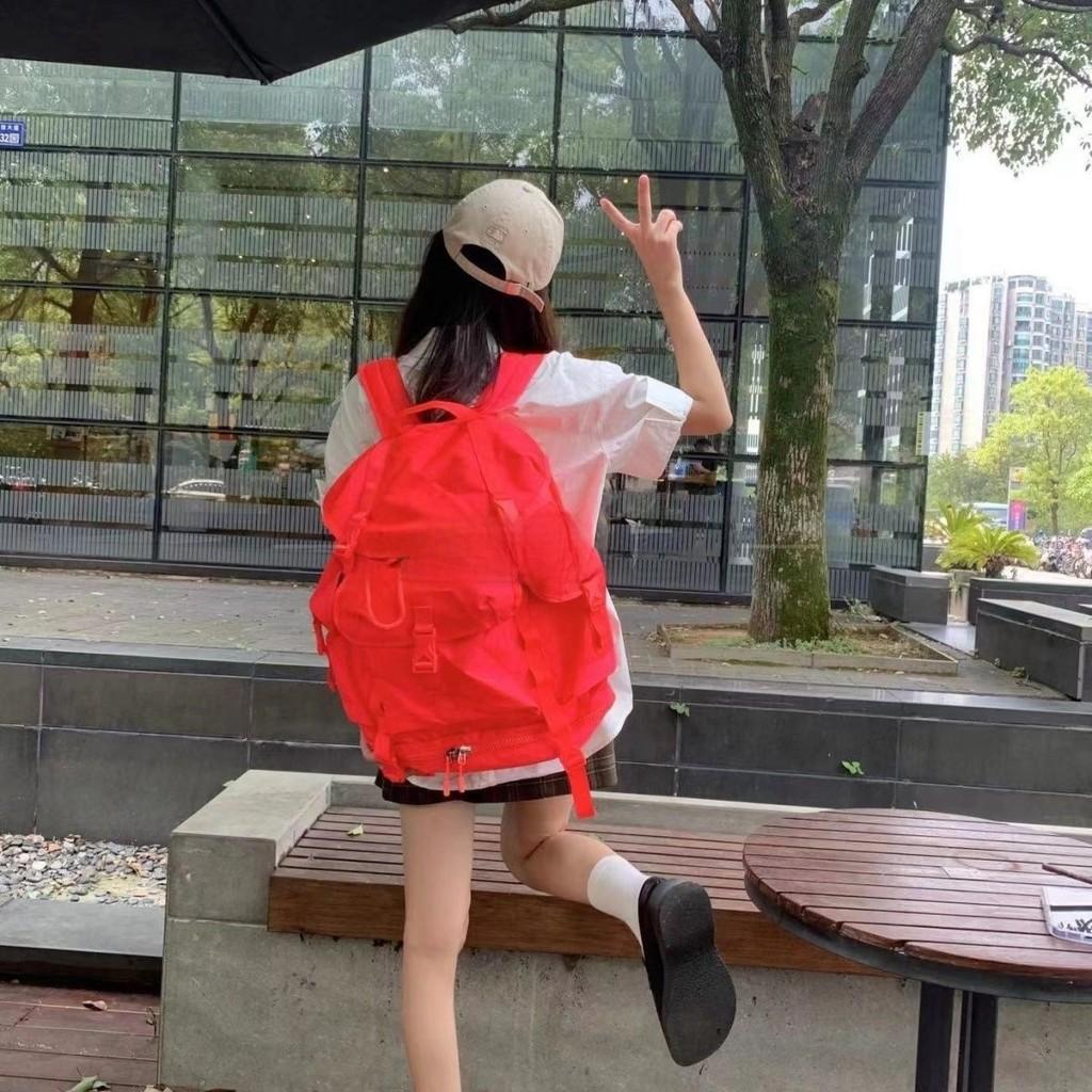 Solid Color Fashionable Large Capacity Student Backpack For Outdoor Sports