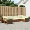 Outdoor Sofa Set with Cushions 7 pcs Natural and Cream