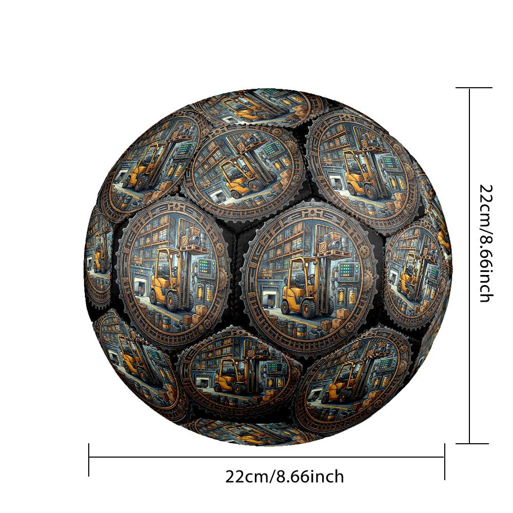 Industrial Warehouse Scene Round Football Size 5 Adult Ball Suitable for Training Matches and Outdoor Team.