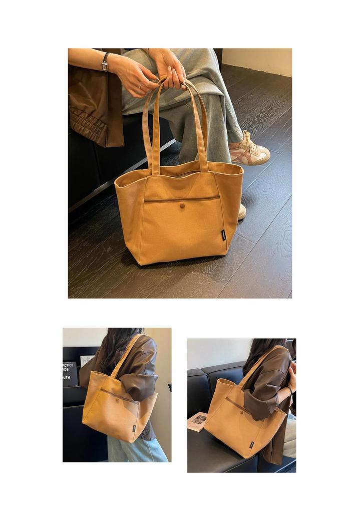 2026 Artistic Youth Canvas Shoulder Tote: Large Capacity, Versatile, Casual Bag for Students and Women