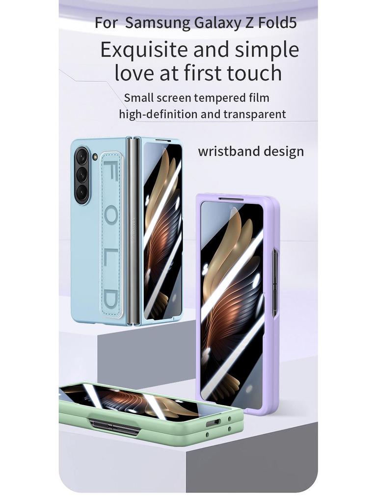Elastic Rope Wristband Phone Case and Film for ZFold7/ZFold6 with PC Skin-Feel Spray Paint