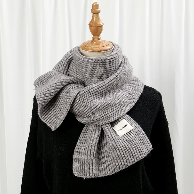 Solid Knitted Cotton Scarf Woman Winter Warm Shawl Fashion Long Wraps Female Soft Neckerchief Thick Wool Muffler Scarves